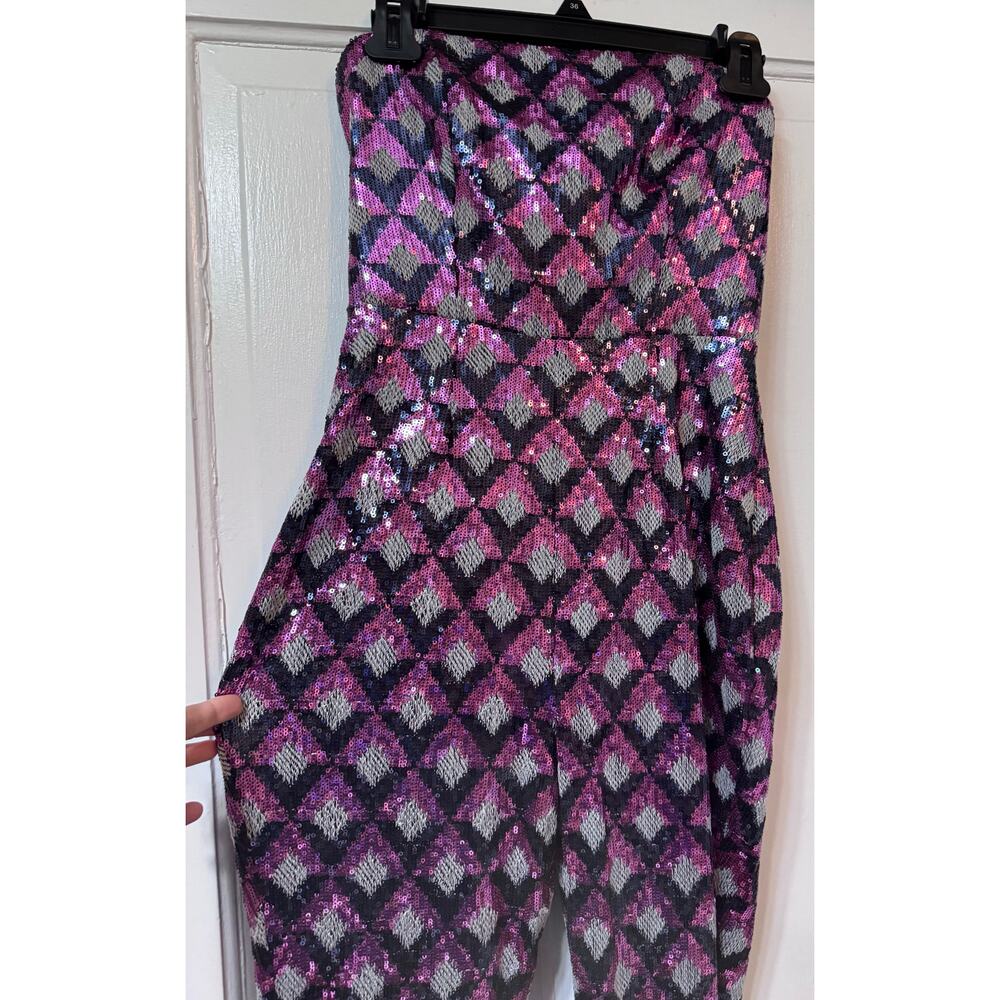 Ramy Brook Ramona Geometric Sequined Jumpsuit Size XS-S - Picture 5 of 13